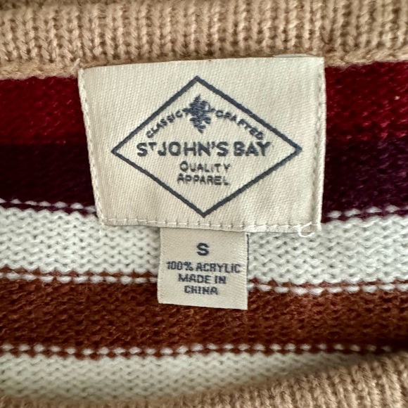 (NWT) ST JOHN’S BAY Women’s Striped Multicolor Round Neck Sweater Top-Size SMALL - Picture 3 of 8
